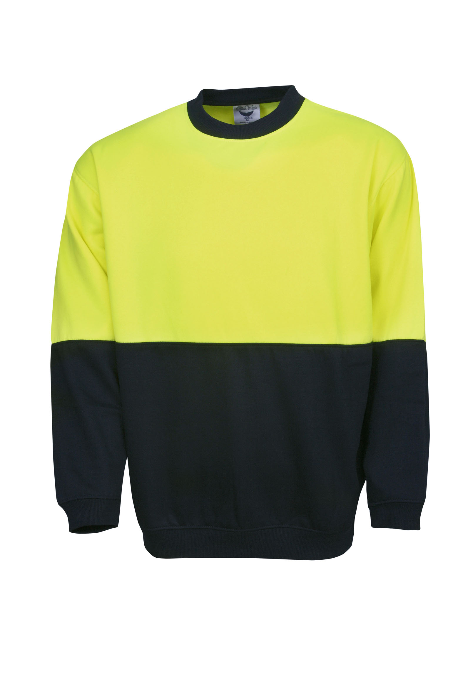 F81 FLUORO YELLOW NAVY BLUE F81 Hi Vis Fleecy Sweat