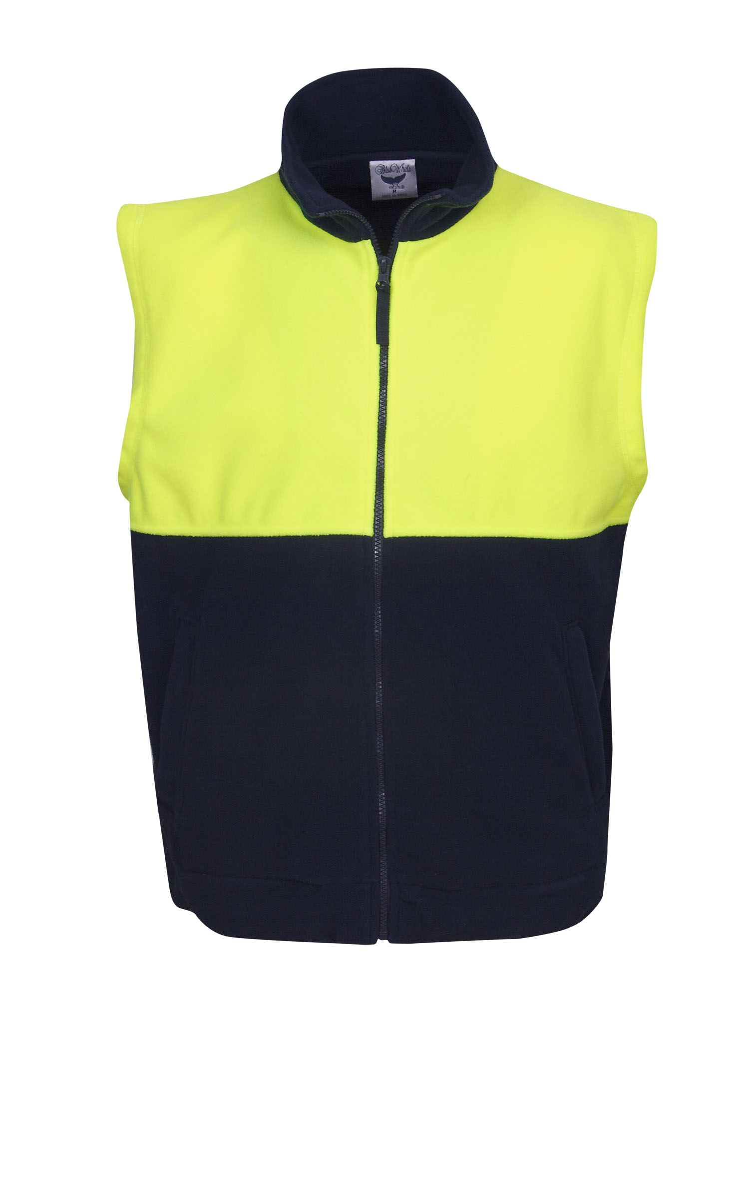 F84 FLUORO YELLOW NAVY BLUE F84 Hi Vis Polar Fleece