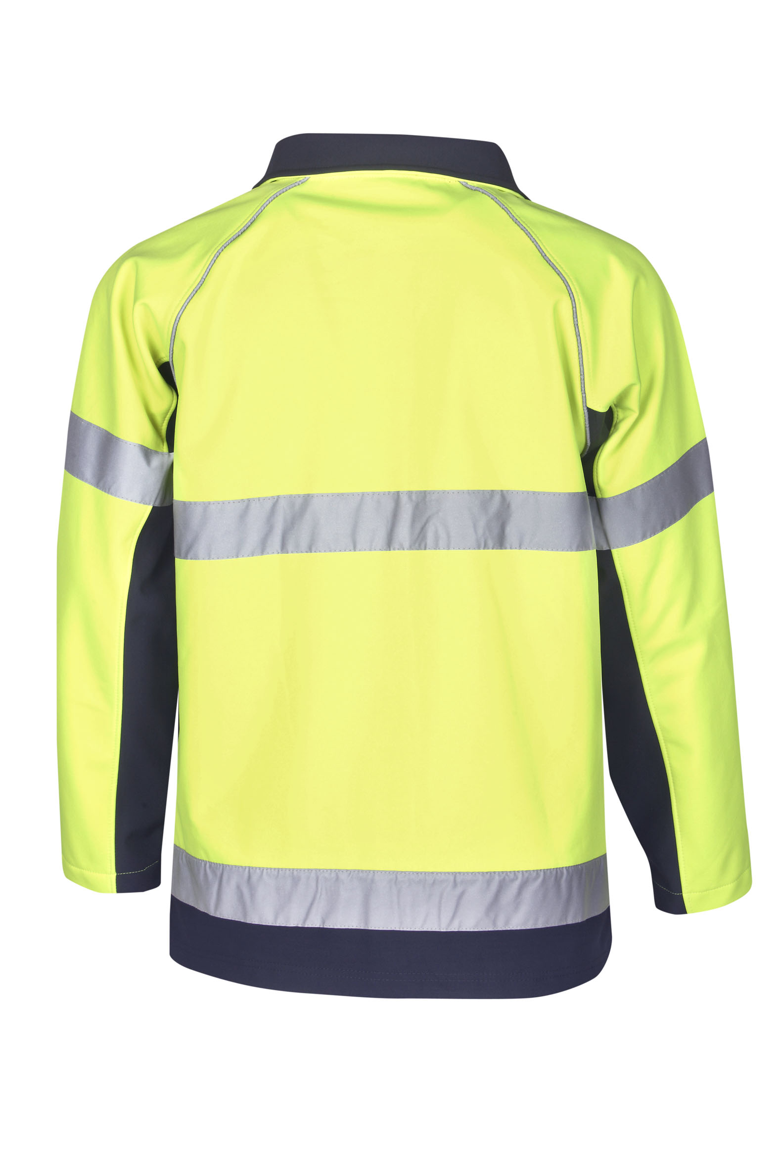 J87 yellow-Navy-B J87 Hi Vis Soft Shell Jackets D/N Use
